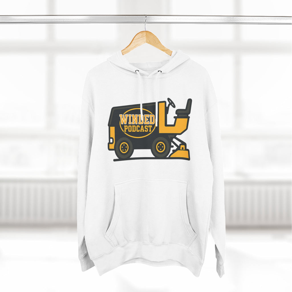 Fleece Hoodie - Winded Podcast Zamboni Logo