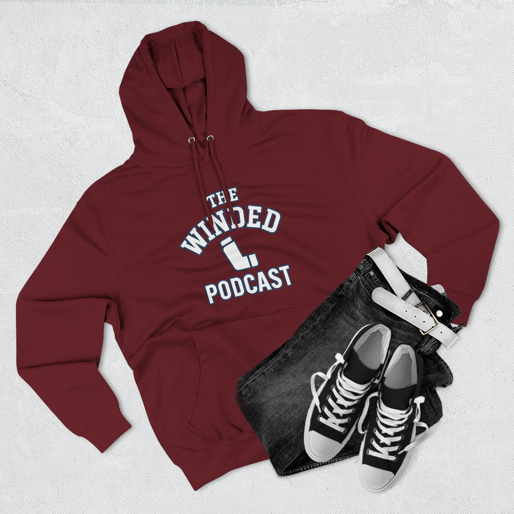 Winded Podcast Fleece Hoodie, Cozy Hoodie for Podcast Lovers, Gift for Podcasters, Casual Wear, White Hoodie