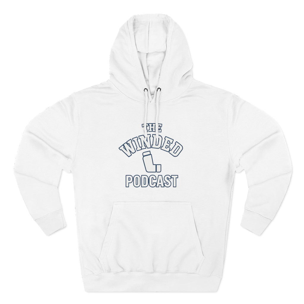 Winded Podcast Fleece Hoodie, Cozy Hoodie for Podcast Lovers, Gift for Podcasters, Casual Wear, White Hoodie