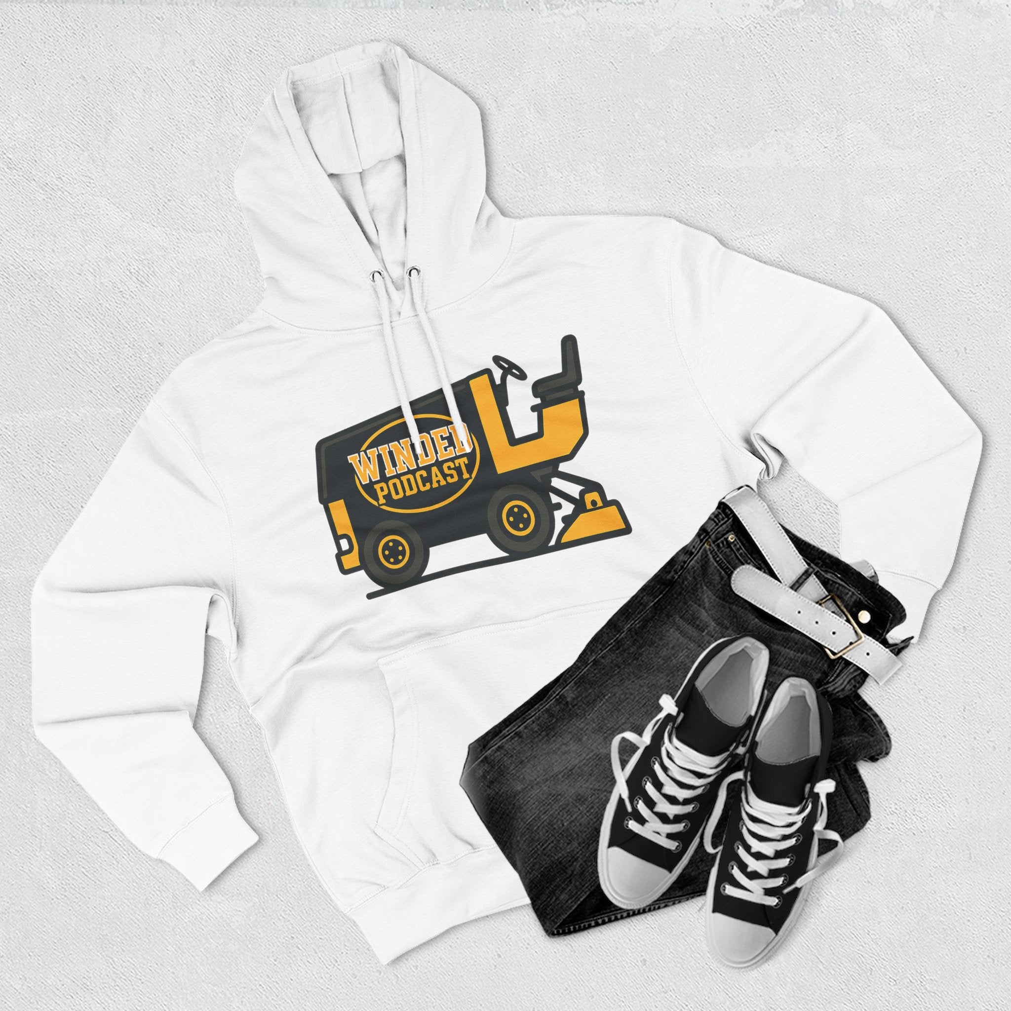 Fleece Hoodie - Winded Podcast Zamboni Logo