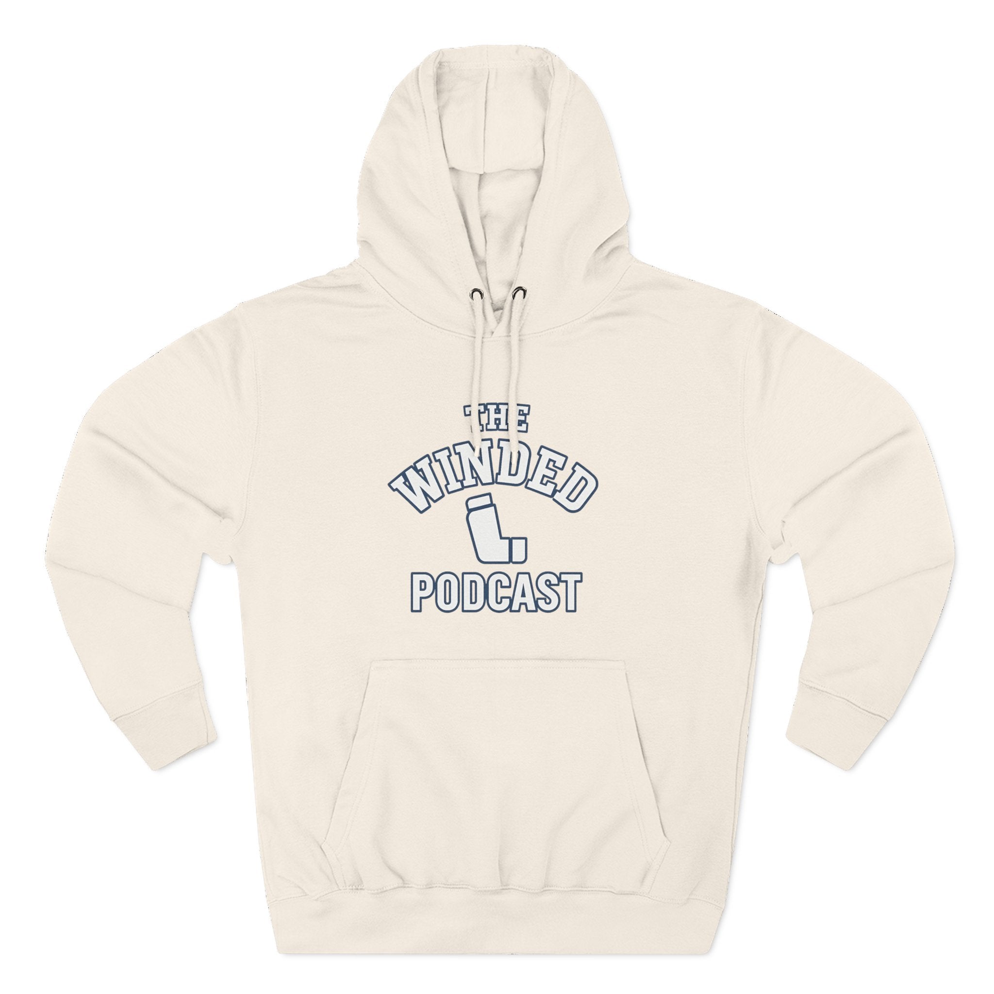Winded Podcast Fleece Hoodie, Cozy Hoodie for Podcast Lovers, Gift for Podcasters, Casual Wear, White Hoodie