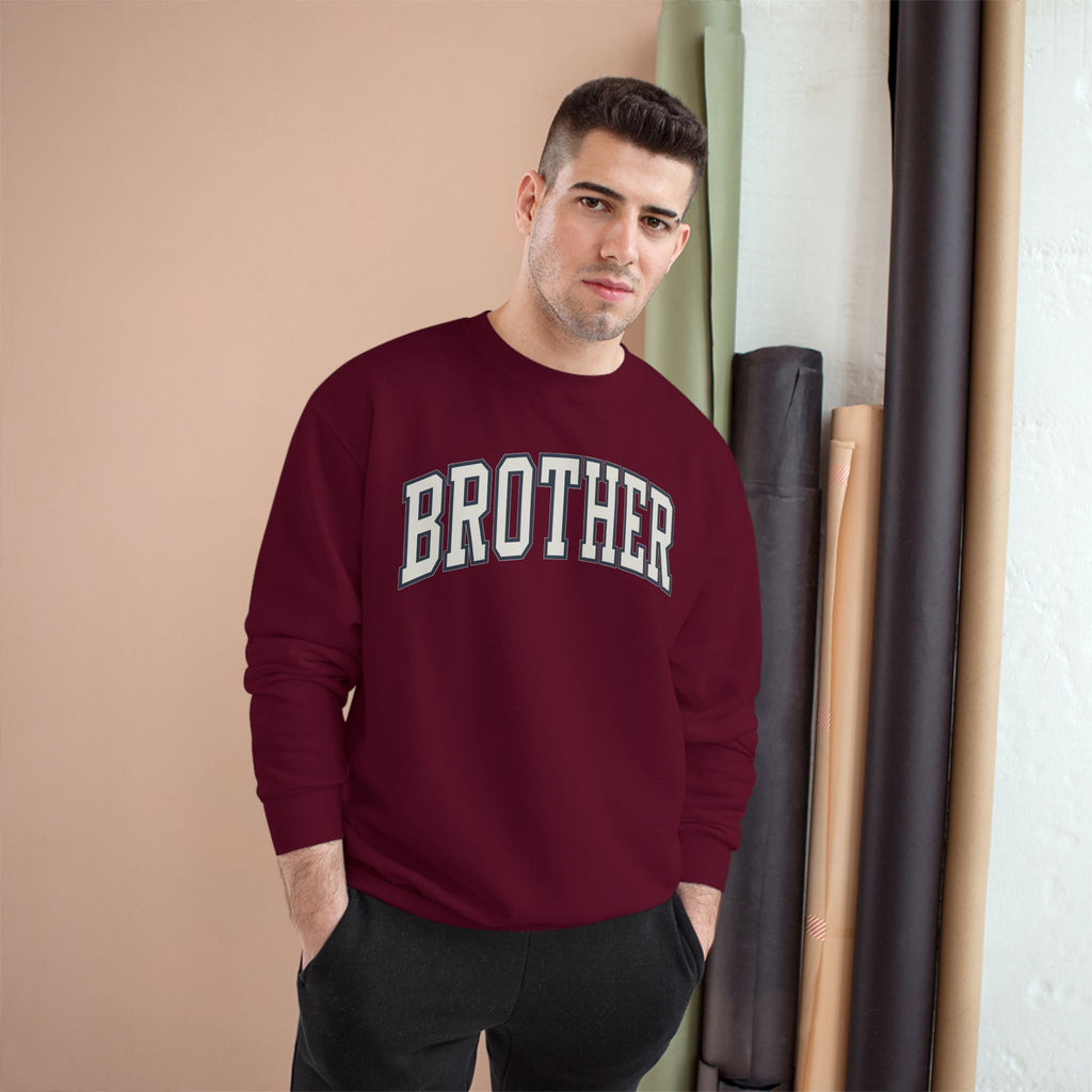 Brother Champion Sweatshirt, Cozy Gift for Siblings, Casual Wear, Family Celebrations, Birthday Present, Trendy Apparel