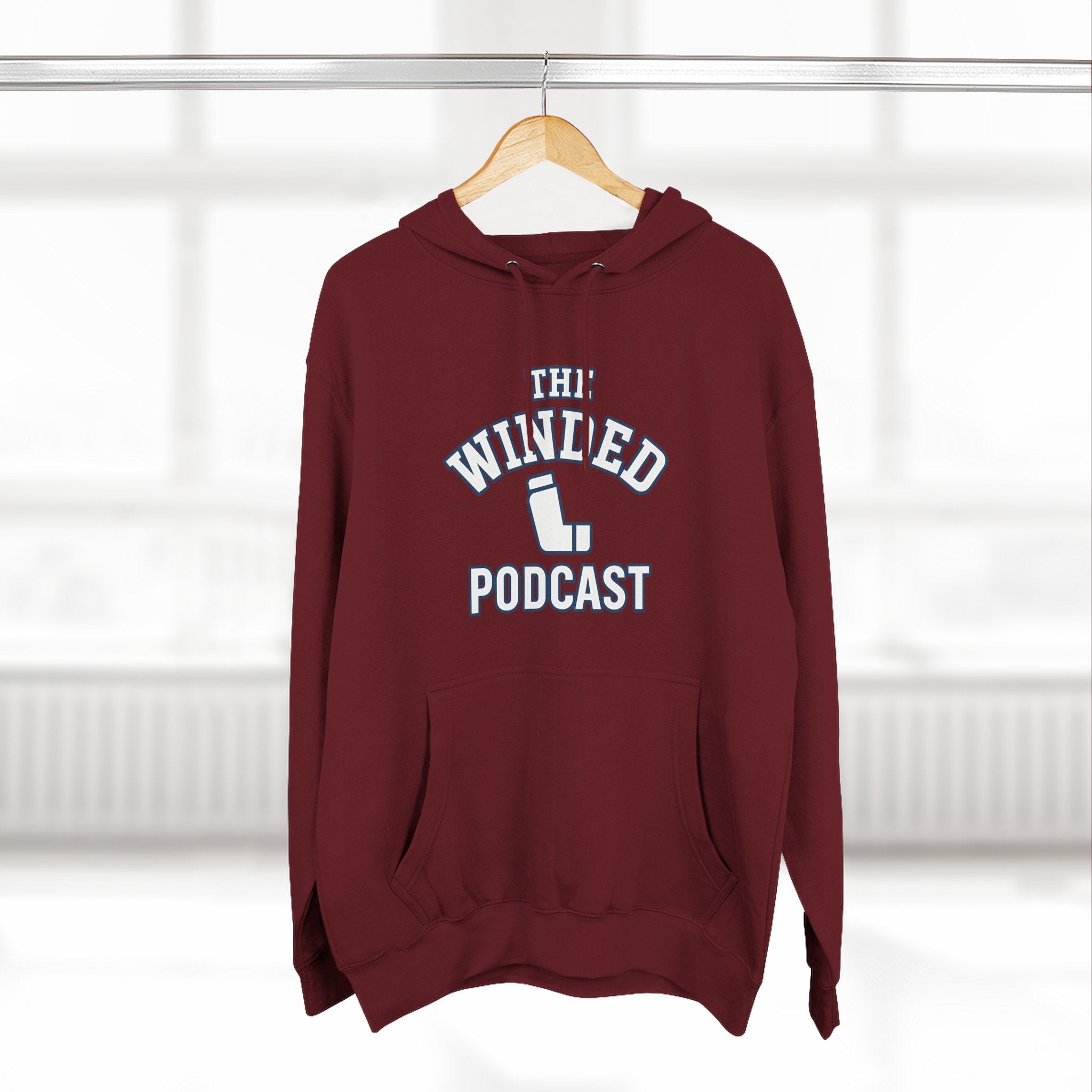 Winded Podcast Fleece Hoodie, Cozy Hoodie for Podcast Lovers, Gift for Podcasters, Casual Wear, White Hoodie