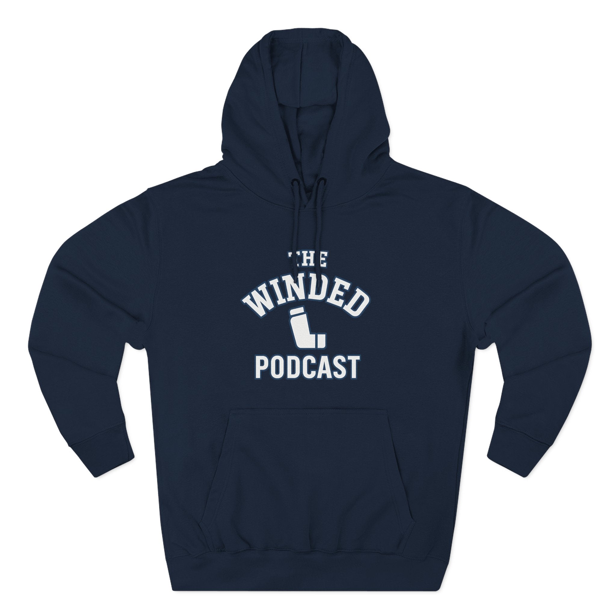 Winded Podcast Fleece Hoodie, Cozy Hoodie for Podcast Lovers, Gift for Podcasters, Casual Wear, White Hoodie