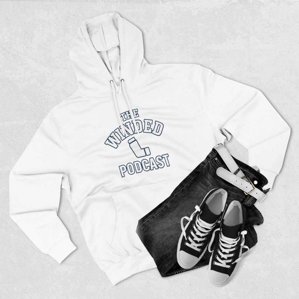 Winded Podcast Fleece Hoodie, Cozy Hoodie for Podcast Lovers, Gift for Podcasters, Casual Wear, White Hoodie