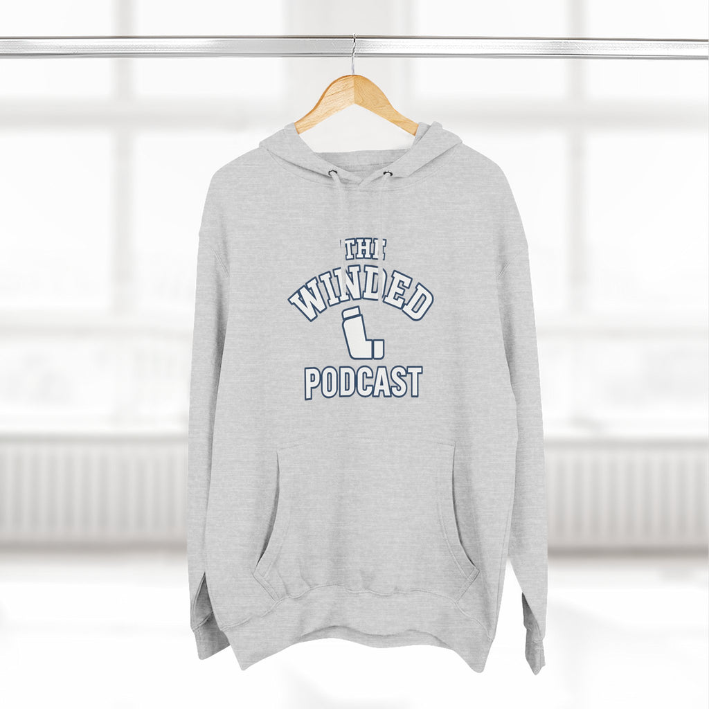 Winded Podcast Fleece Hoodie, Cozy Hoodie for Podcast Lovers, Gift for Podcasters, Casual Wear, White Hoodie