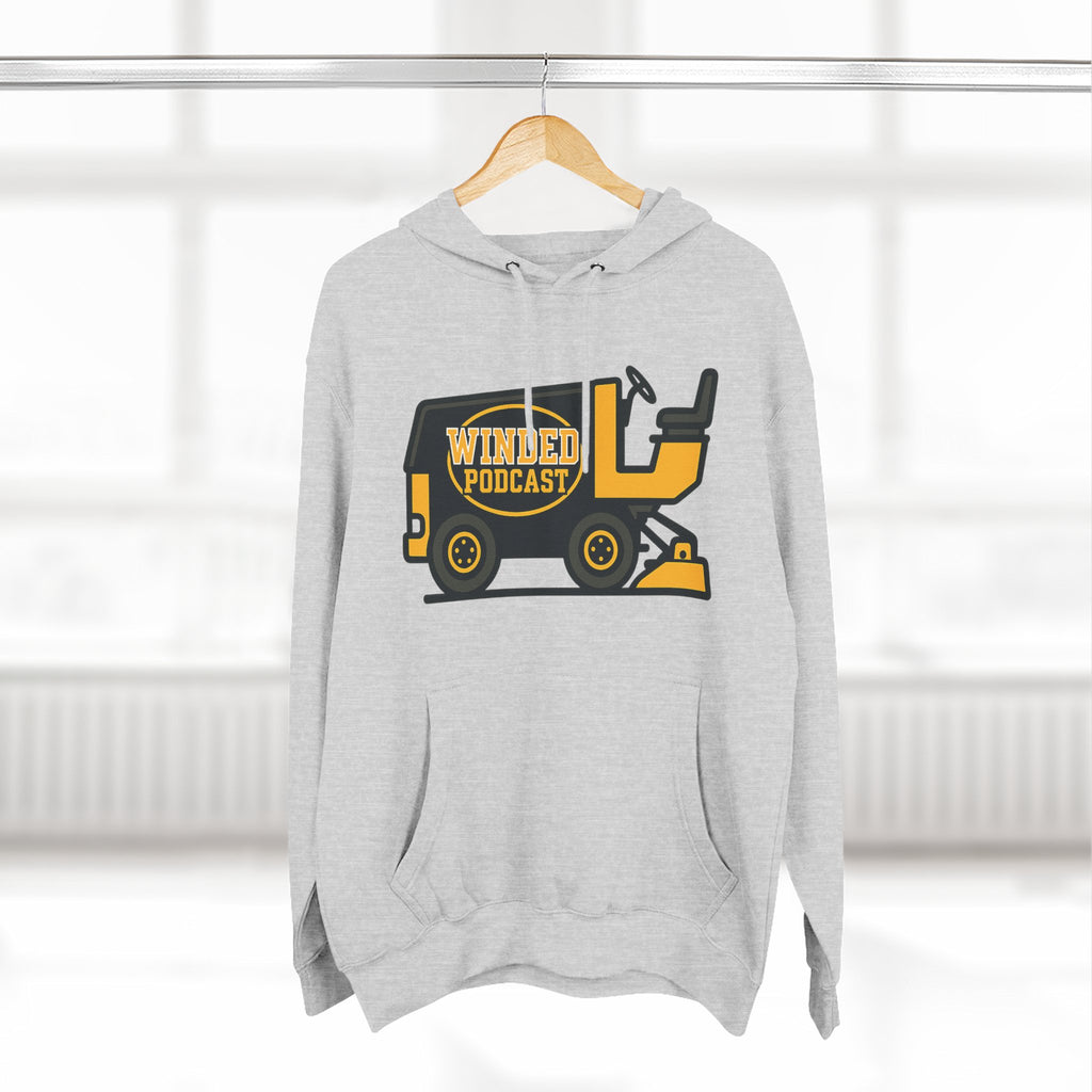 Fleece Hoodie - Winded Podcast Zamboni Logo