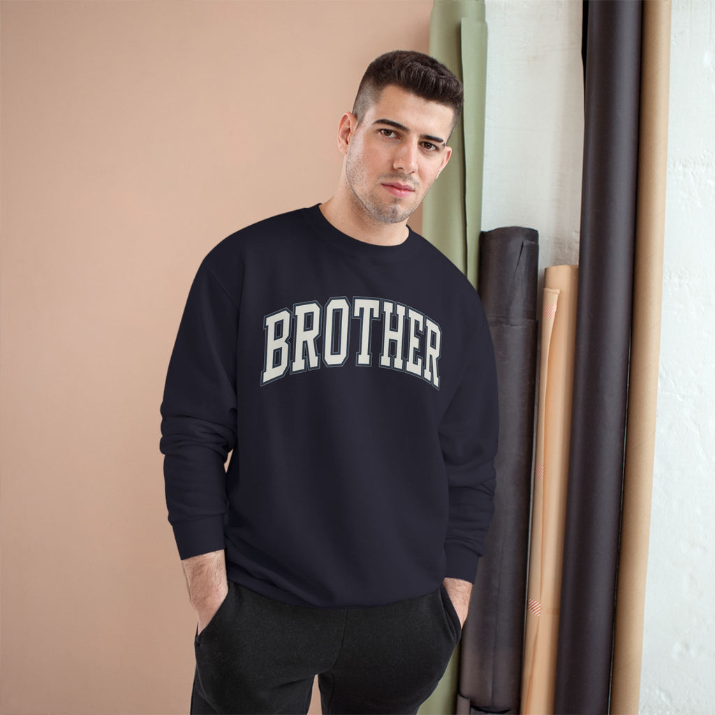 Brother Champion Sweatshirt, Cozy Gift for Siblings, Casual Wear, Family Celebrations, Birthday Present, Trendy Apparel