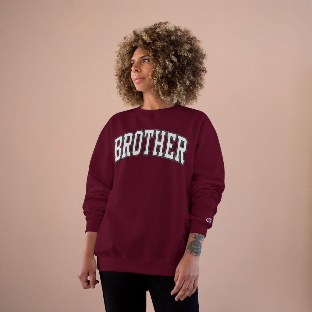 Brother Champion Sweatshirt, Cozy Gift for Siblings, Casual Wear, Family Celebrations, Birthday Present, Trendy Apparel