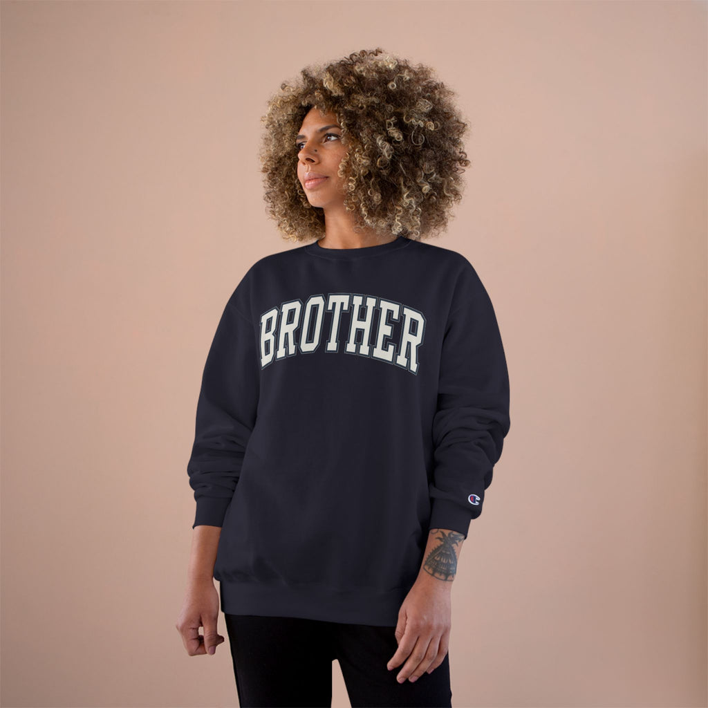 Brother Champion Sweatshirt, Cozy Gift for Siblings, Casual Wear, Family Celebrations, Birthday Present, Trendy Apparel