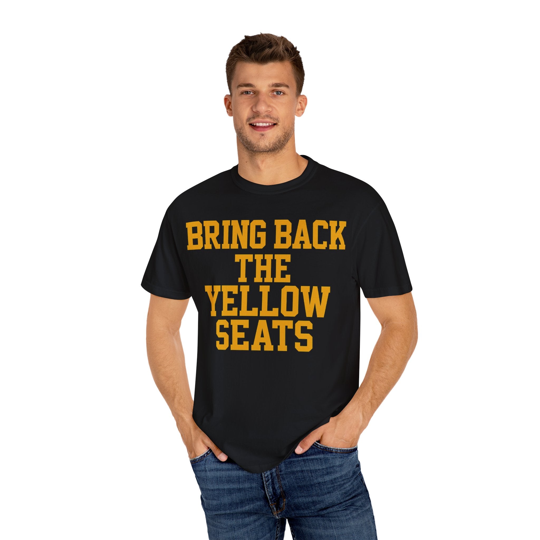 Bring Back the Yellow Seats Unisex Garment-Dyed T-Shirt | Casual Tee, Gift for Fans, Sports T-Shirt, Vintage Fashion, Comfortable Wear