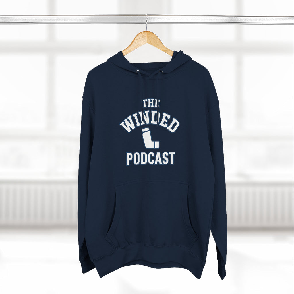 Winded Podcast Fleece Hoodie, Cozy Hoodie for Podcast Lovers, Gift for Podcasters, Casual Wear, White Hoodie