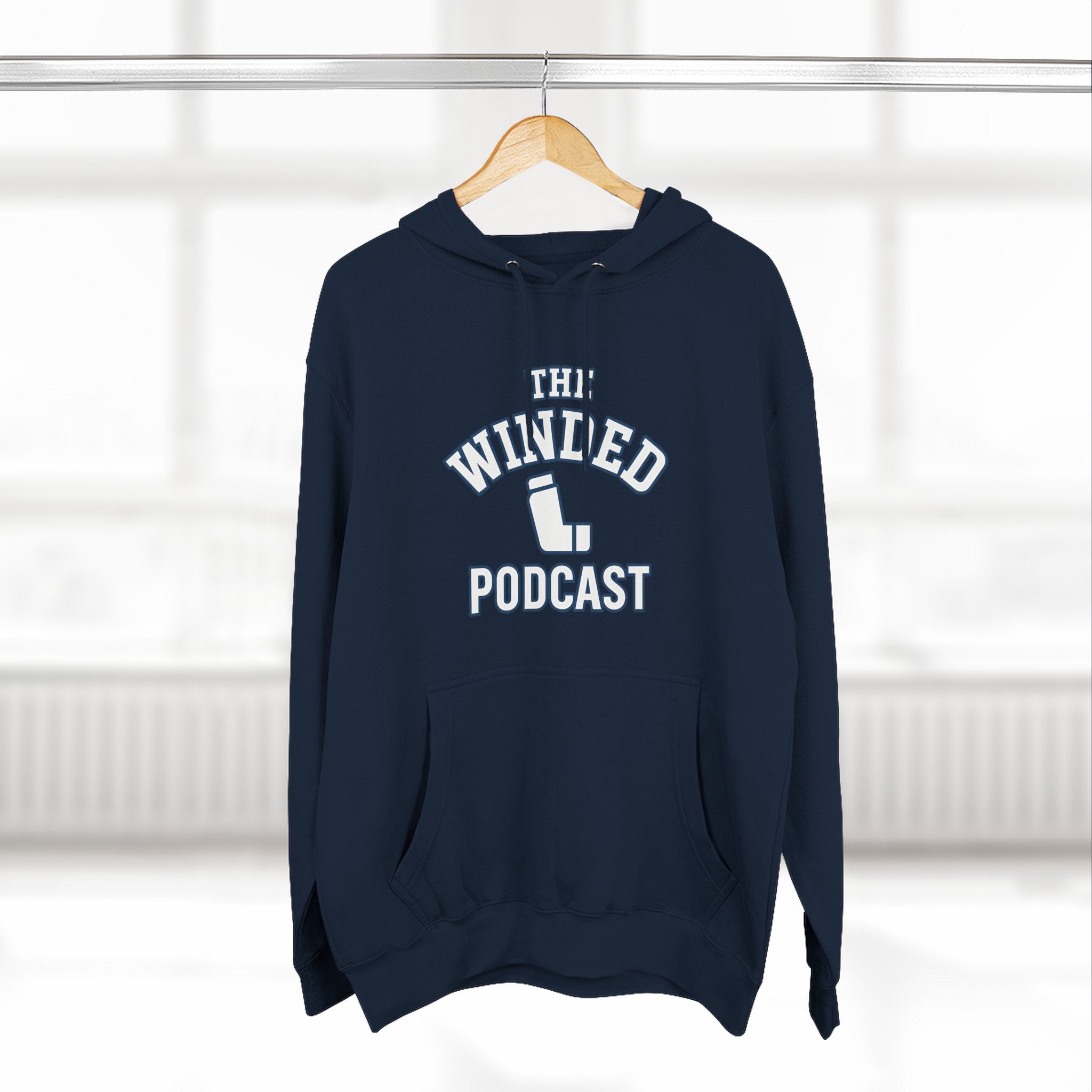 Winded Podcast Fleece Hoodie, Cozy Hoodie for Podcast Lovers, Gift for Podcasters, Casual Wear, White Hoodie