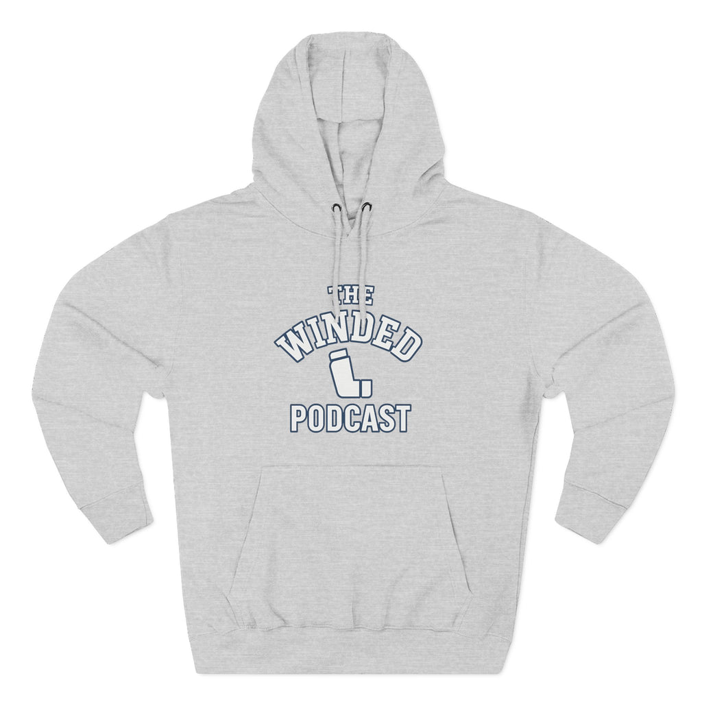 Winded Podcast Fleece Hoodie, Cozy Hoodie for Podcast Lovers, Gift for Podcasters, Casual Wear, White Hoodie