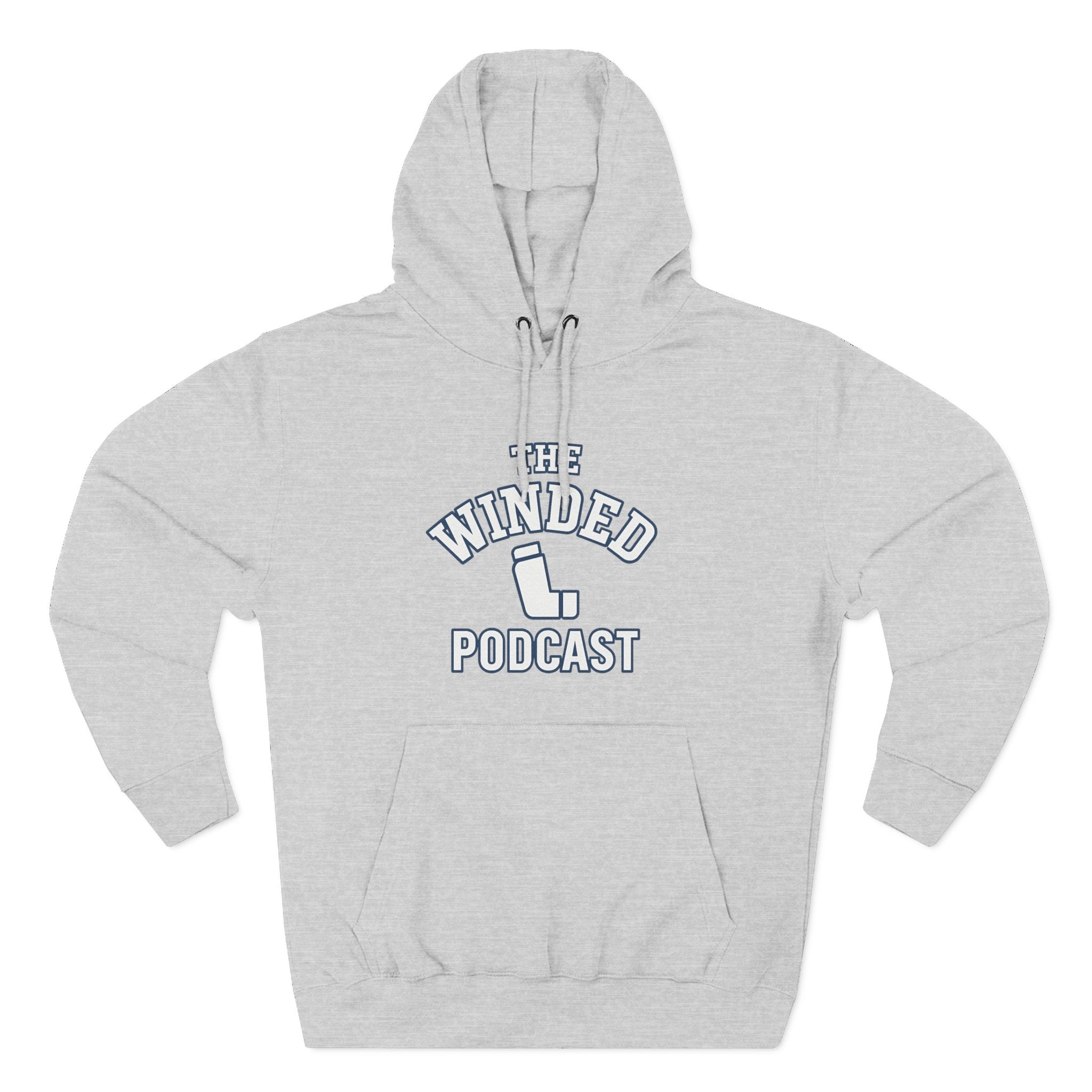 Winded Podcast Fleece Hoodie, Cozy Hoodie for Podcast Lovers, Gift for Podcasters, Casual Wear, White Hoodie